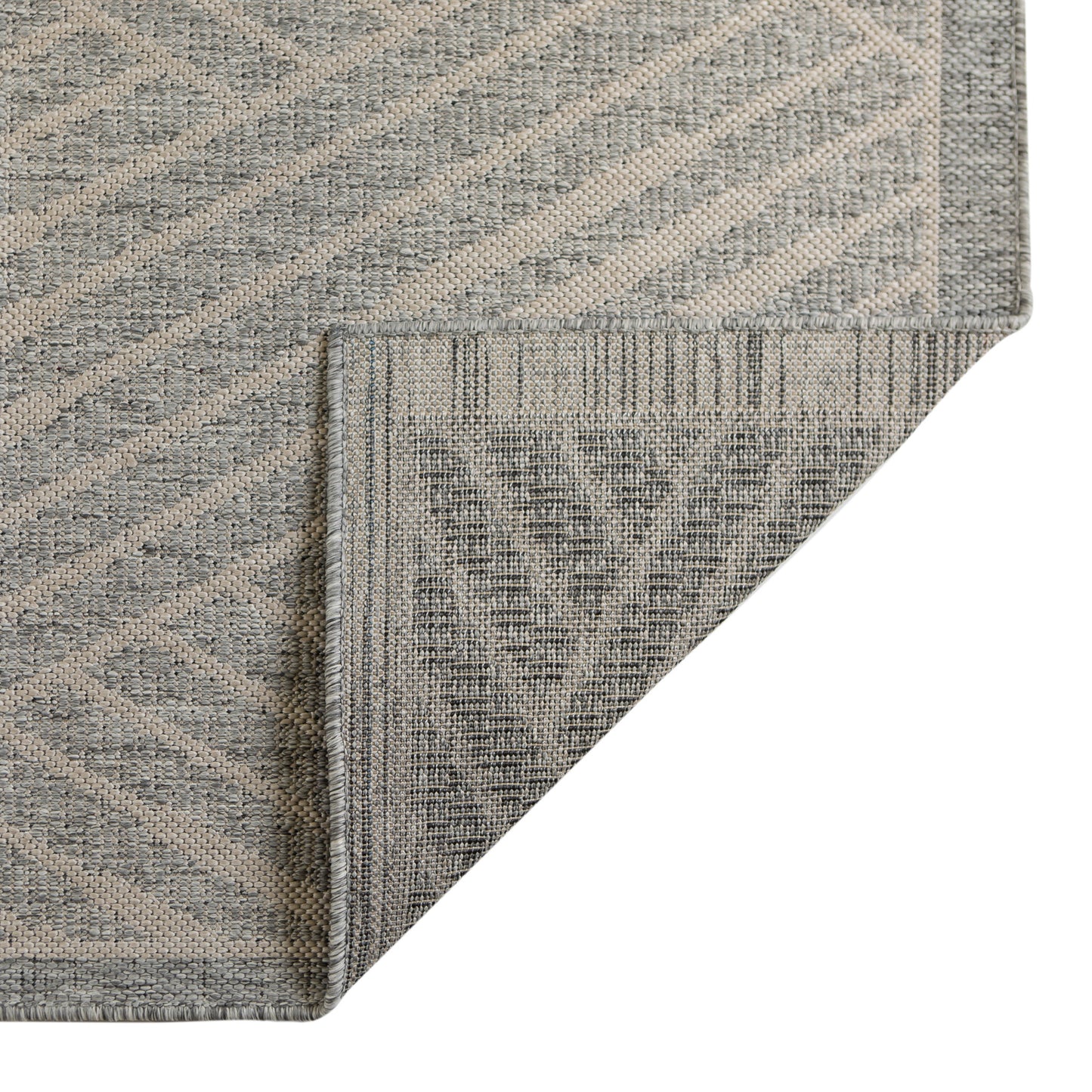 8' x 10' Gray Geometric Stain Resistant Indoor Outdoor Area Rug