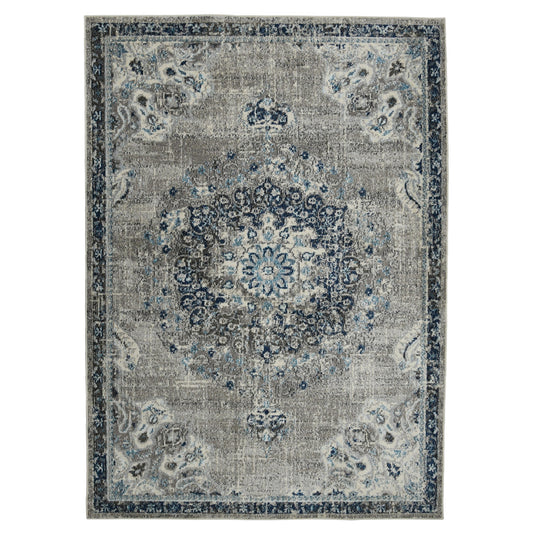 3' X 5' Teal Blue Medallion Power Loom Area Rug