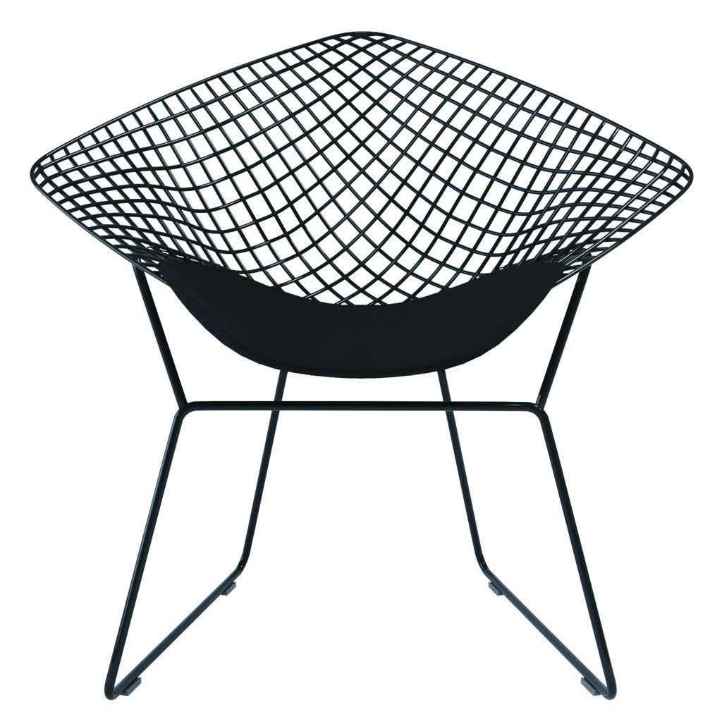 32" Black Metal Lounge Chair with Pad