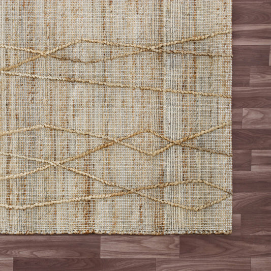 9' x 12' Brown and Ivory Abstract Hand Woven Non Skid Area Rug