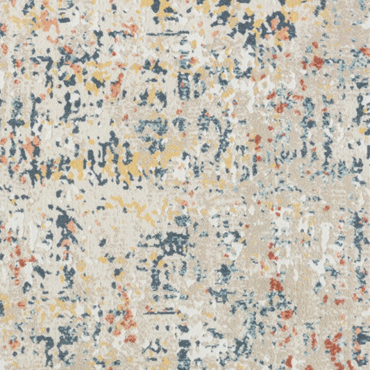 4' x 6' Ivory Blue and Gray Abstract Power Loom Area Rug