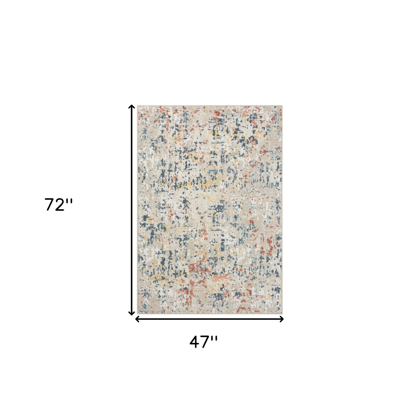 4' x 6' Ivory Blue and Gray Abstract Power Loom Area Rug