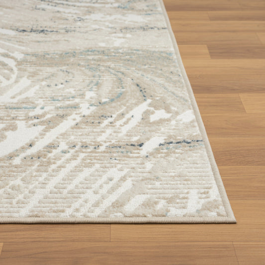 4' x 6' Blue and Gray Abstract Power Loom Area Rug