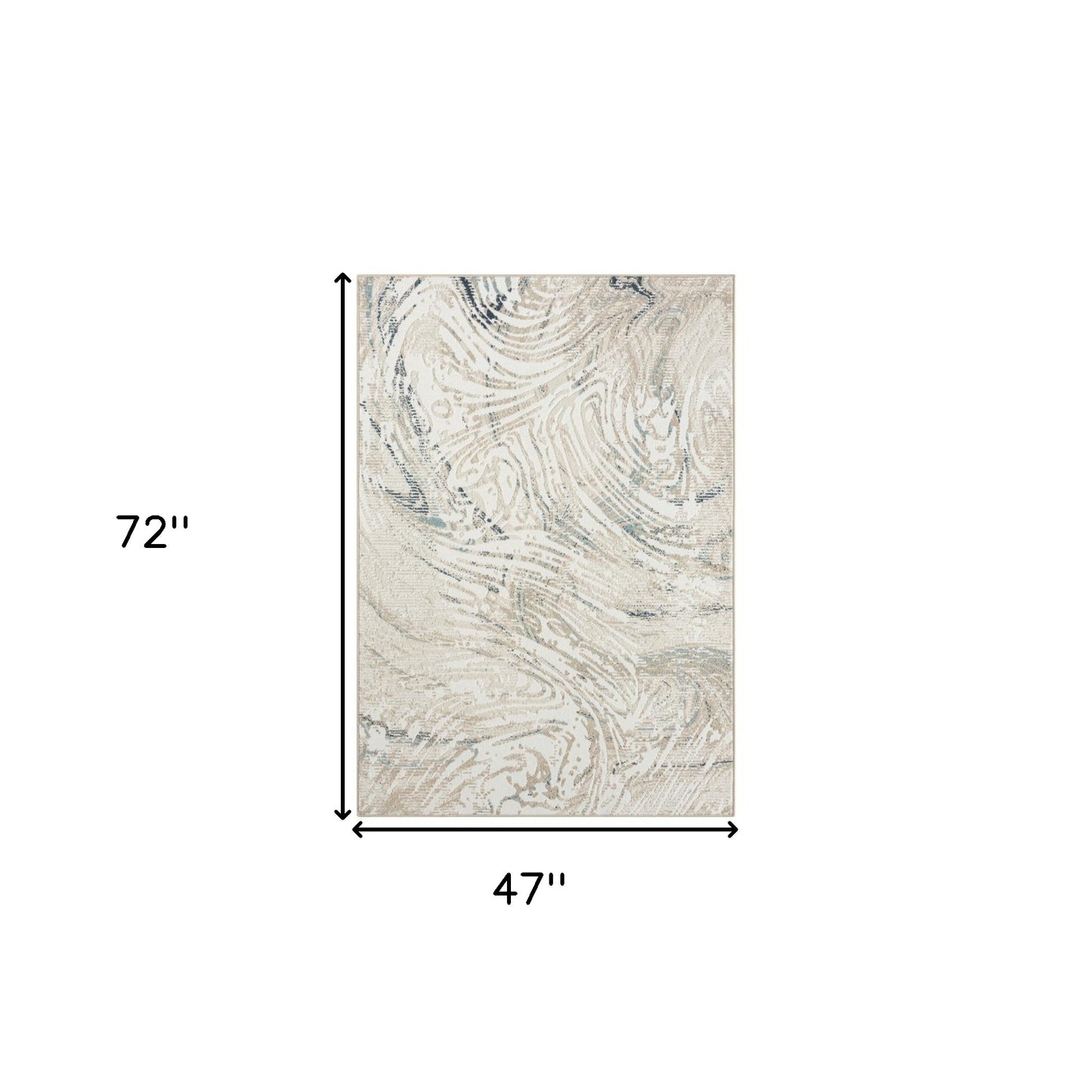 4' x 6' Blue and Gray Abstract Power Loom Area Rug