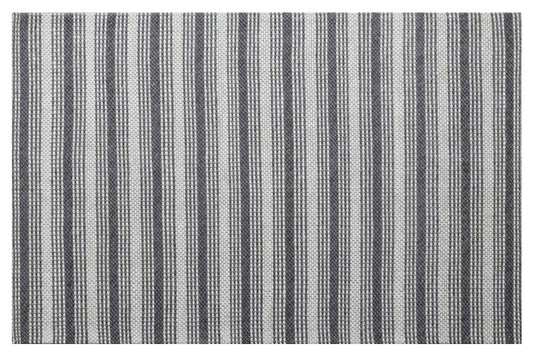 8' x 10' Gray and Ivory Striped Hand Woven Non Skid Area Rug