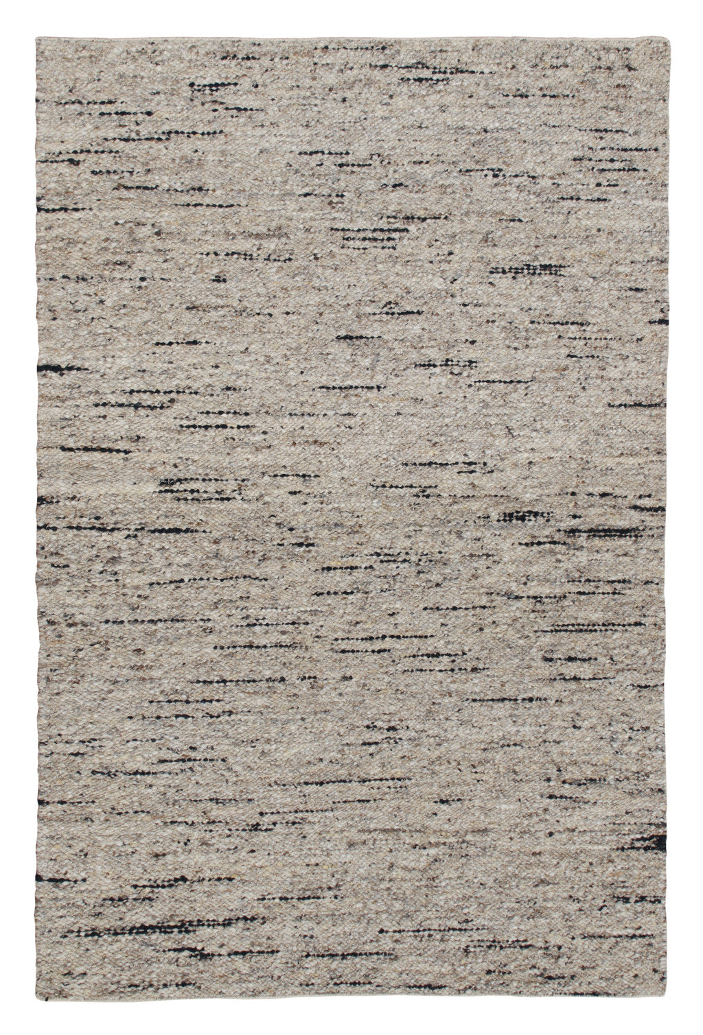 9' x 12' Beige and Black Abstract Hand Woven Area Rug