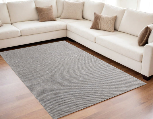 5' x 8' Beige Hand Woven Non Skid Area Rug