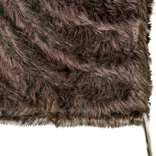 Set of Two 17" Chocolate Faux Fur Dining Chair Pads