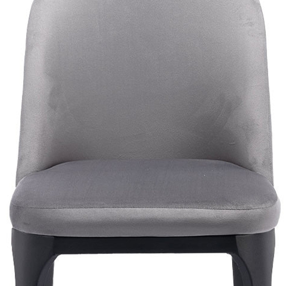 Gray And Black Upholstered Velvet Dining Side Chair