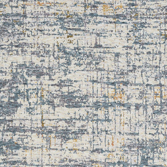 8' Runner Blue and Ivory Abstract Runner Rug