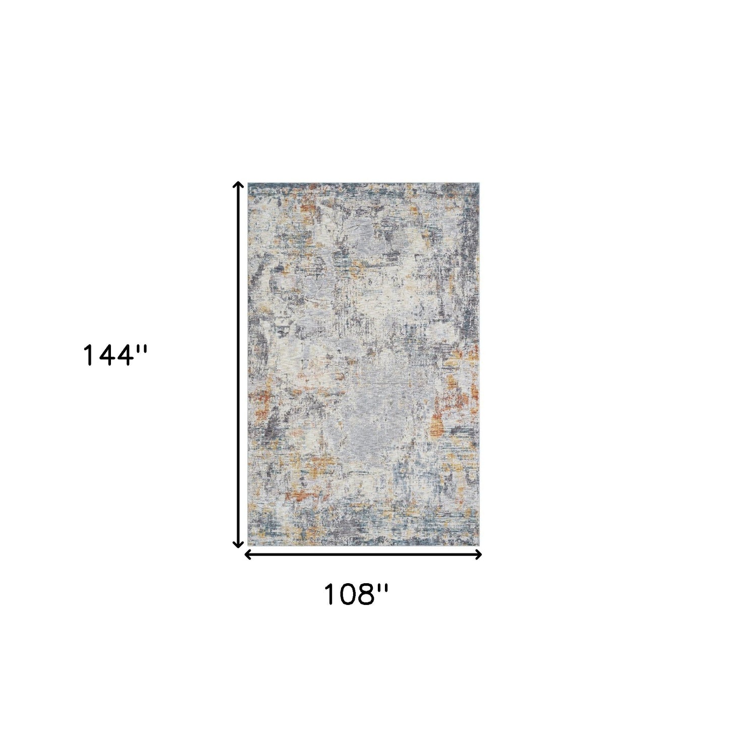 9' x 12' Gray and Ivory Abstract Area Rug