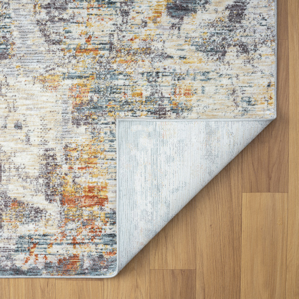 9' x 12' Gray and Ivory Abstract Area Rug