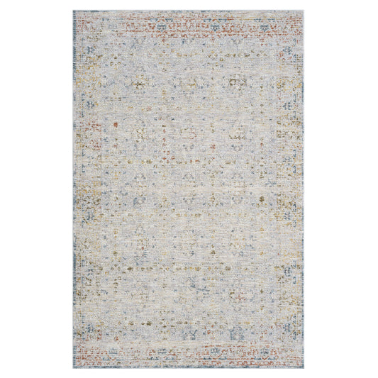 2' x 3' Ivory and Blue Floral Area Rug