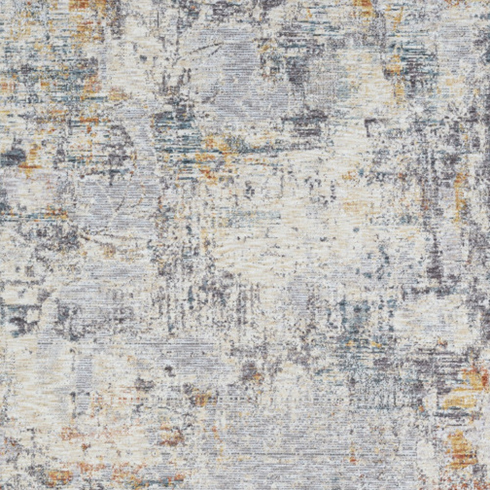 10' x 14' Gray and Ivory Abstract Area Rug