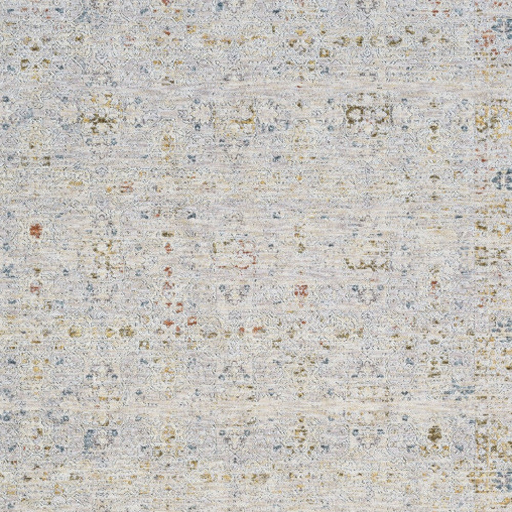 8' x 10' Ivory and Blue Floral Area Rug