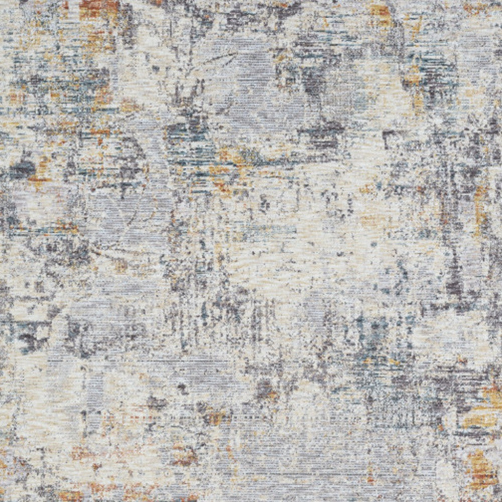 8' x 10' Gray and Ivory Abstract Area Rug