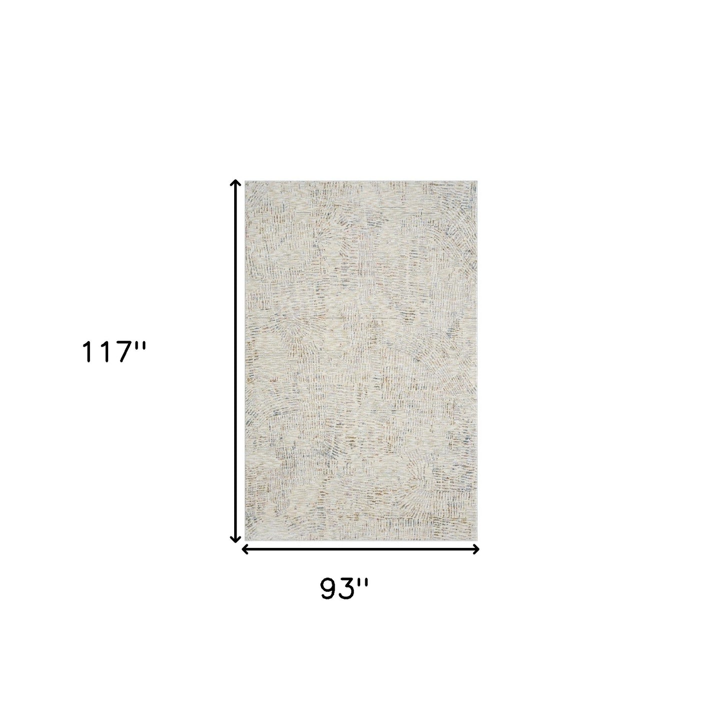 8' x 10' Ivory and Gray Abstract Area Rug