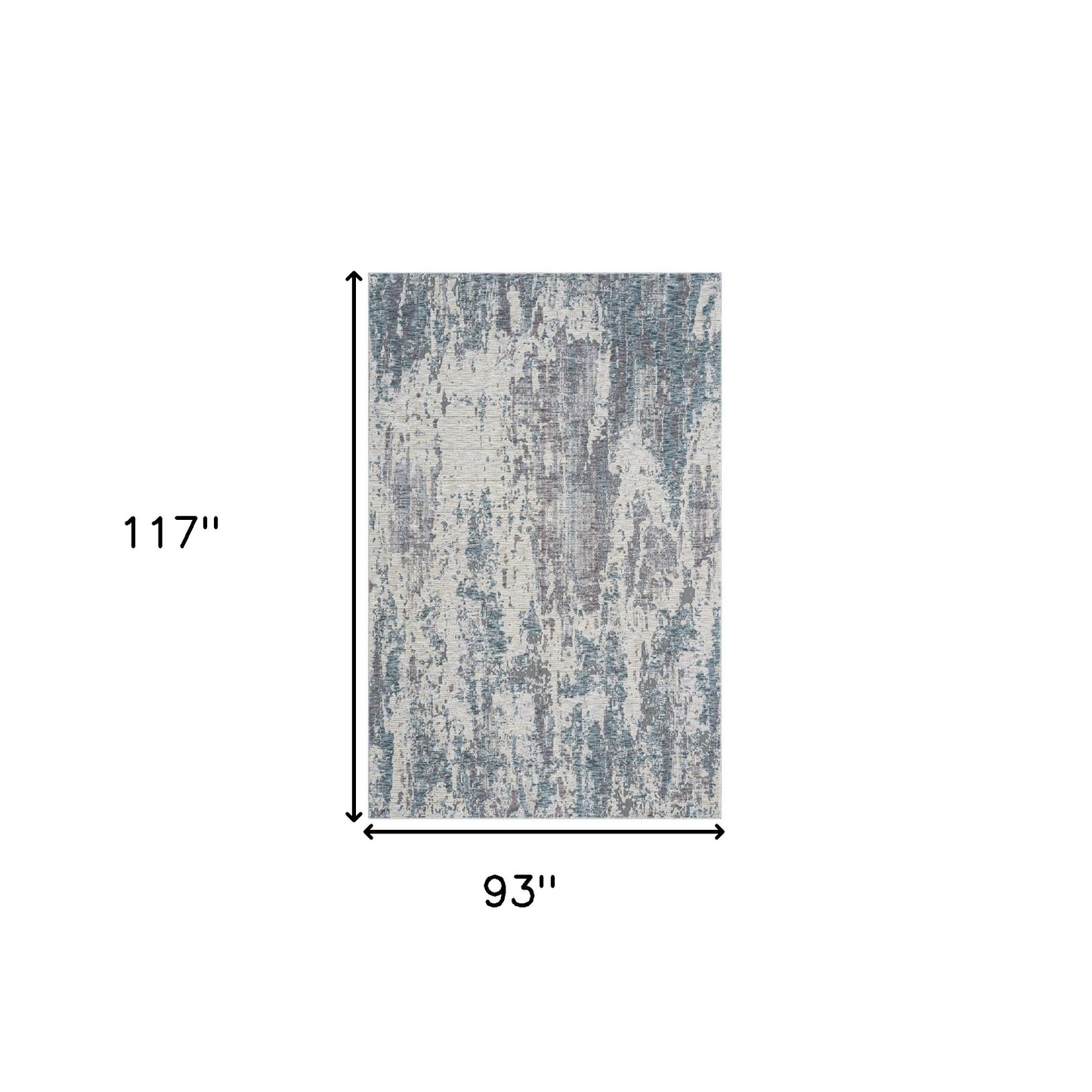 8' x 10' Gray and Ivory Abstract Area Rug