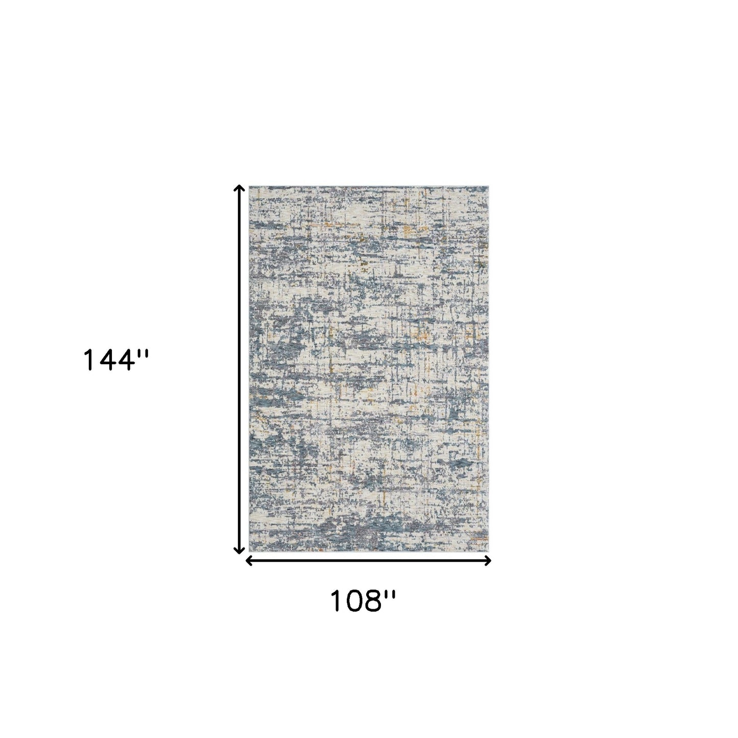 9' x 12' Blue and Ivory Abstract Area Rug