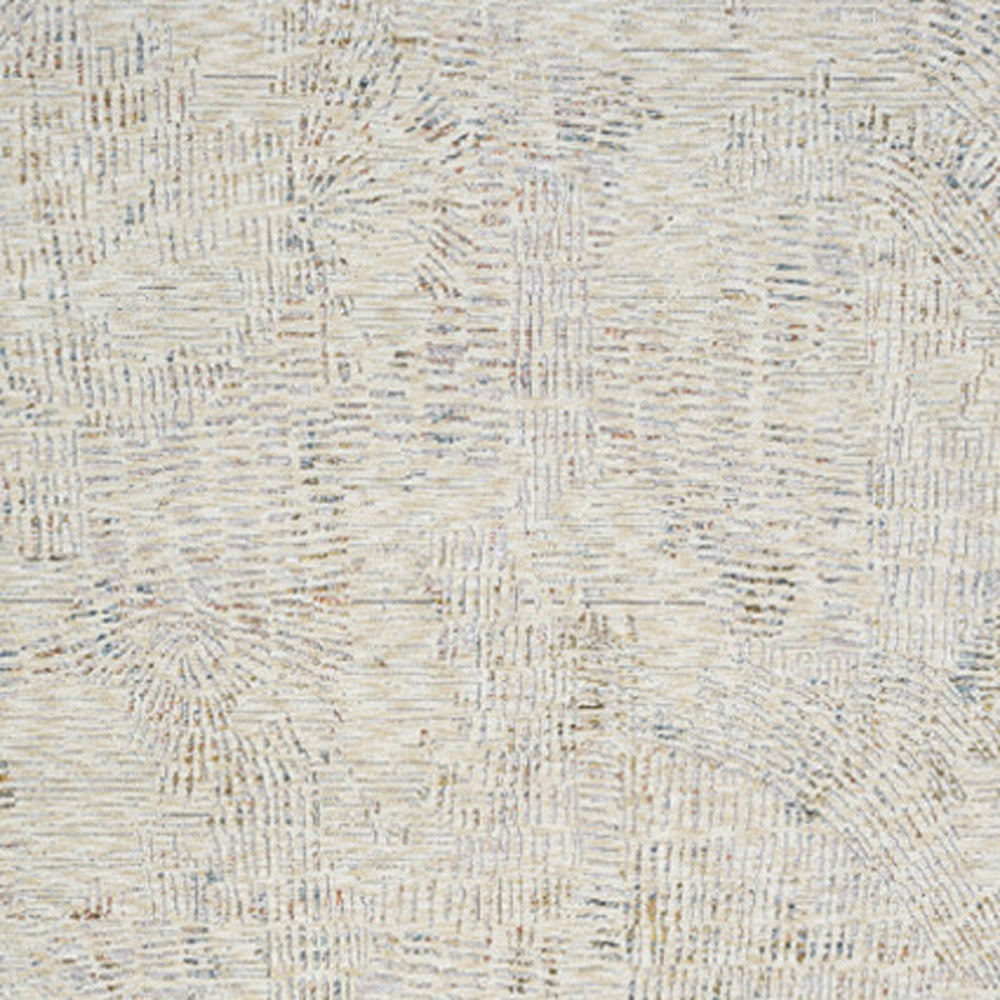 8' Runner Ivory and Gray Abstract Runner Rug