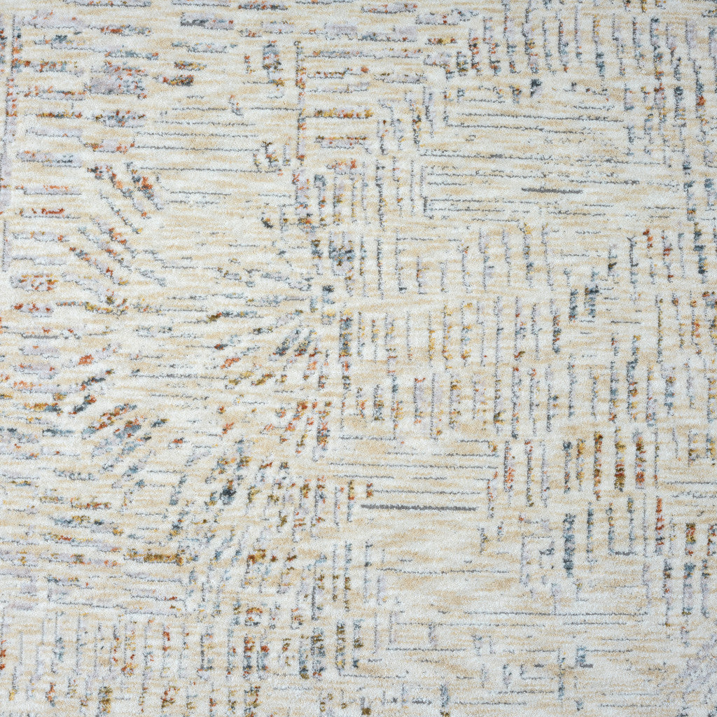 5' x 8' Ivory and Gray Abstract Area Rug
