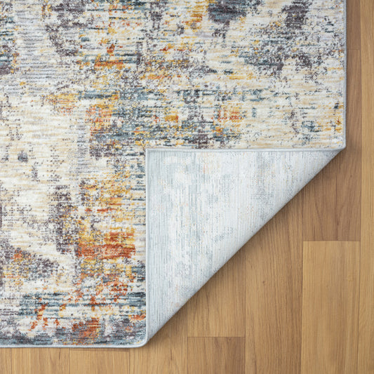 5' x 8' Gray and Ivory Abstract Area Rug