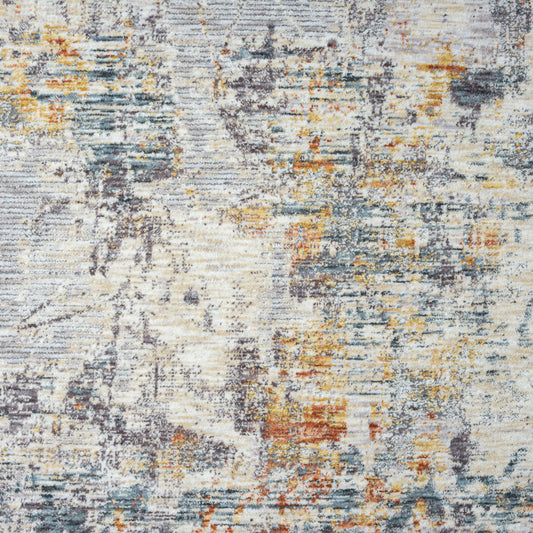 5' x 8' Gray and Ivory Abstract Area Rug