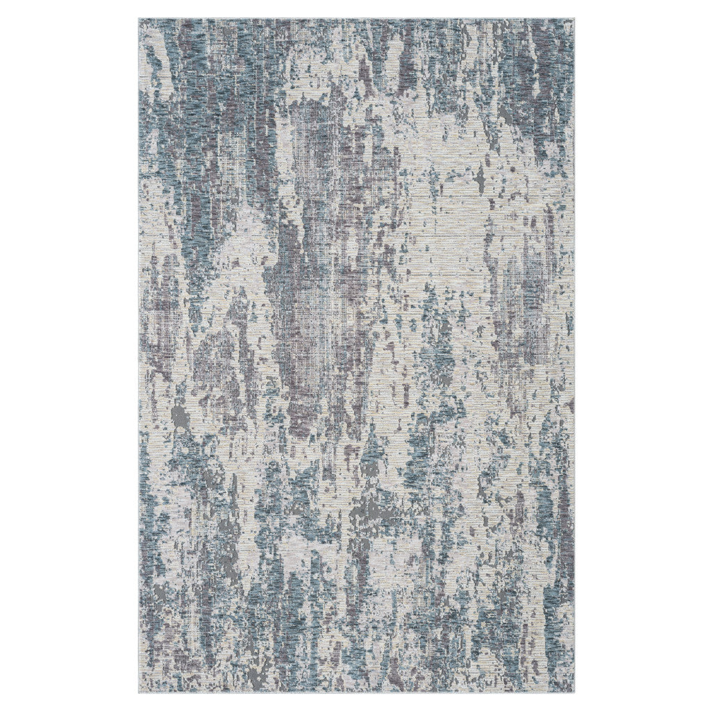 5' x 8' Gray and Ivory Abstract Area Rug