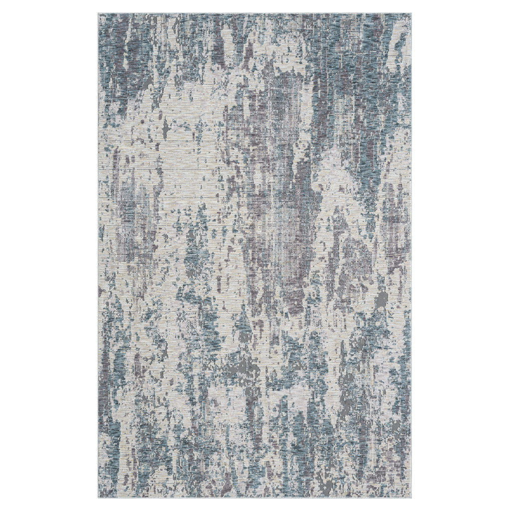 5' x 8' Gray and Ivory Abstract Area Rug