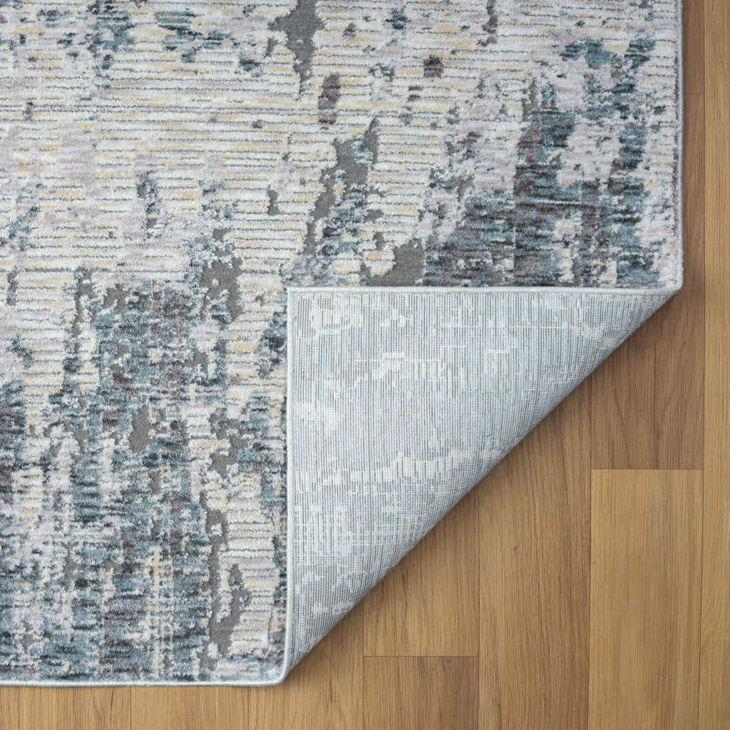 9' x 12' Gray and Ivory Abstract Area Rug