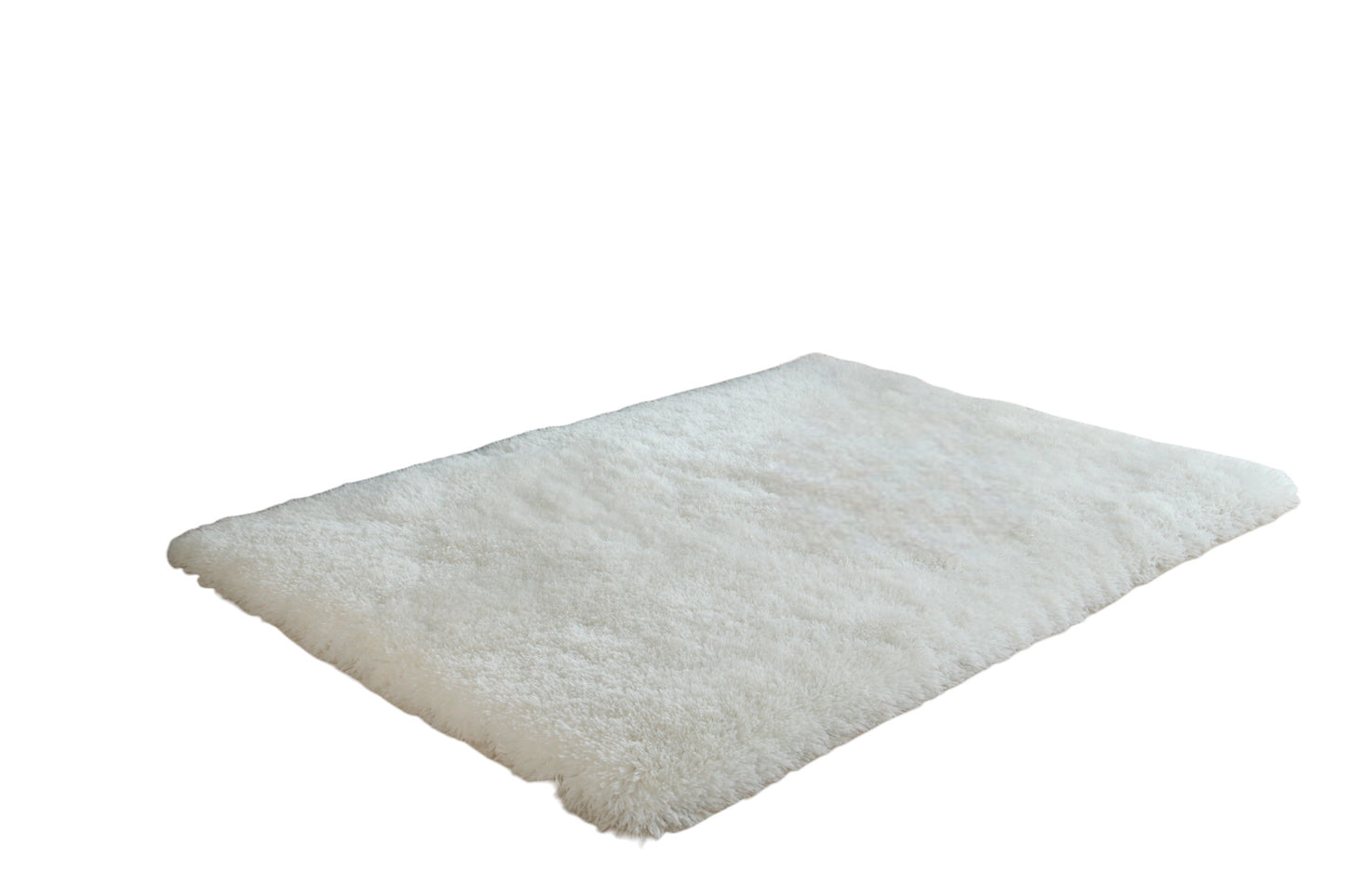 6' x 9' White Shag Hand Tufted Area Rug