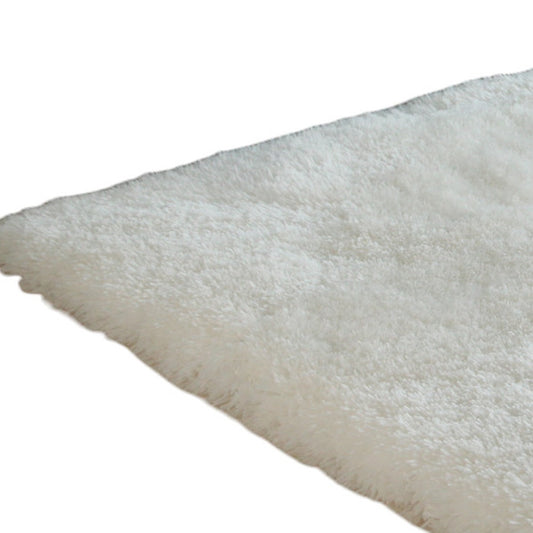 6' x 9' White Shag Hand Tufted Area Rug