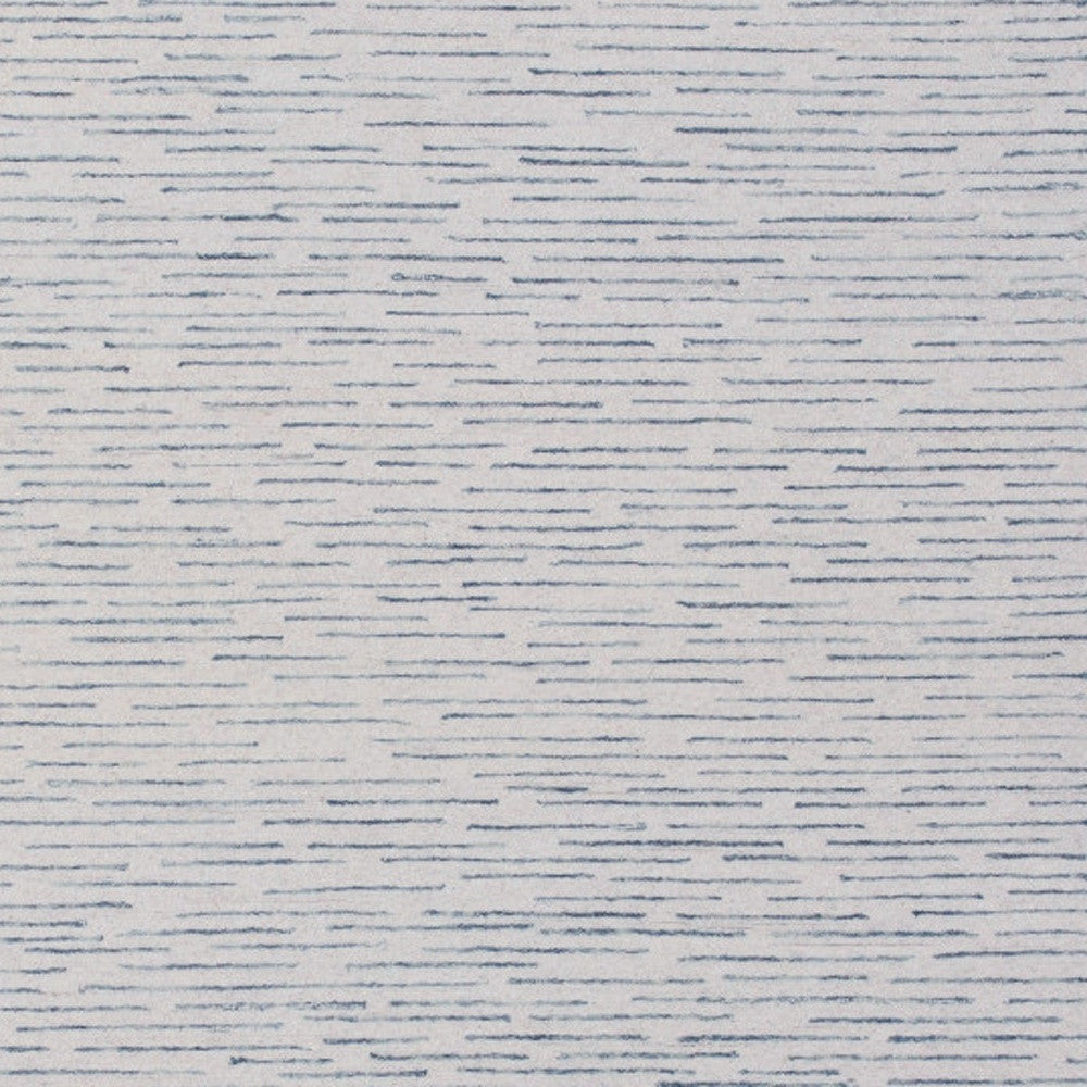 5' x 8' Ivory and Blue Wool Striped Hand Tufted Area Rug