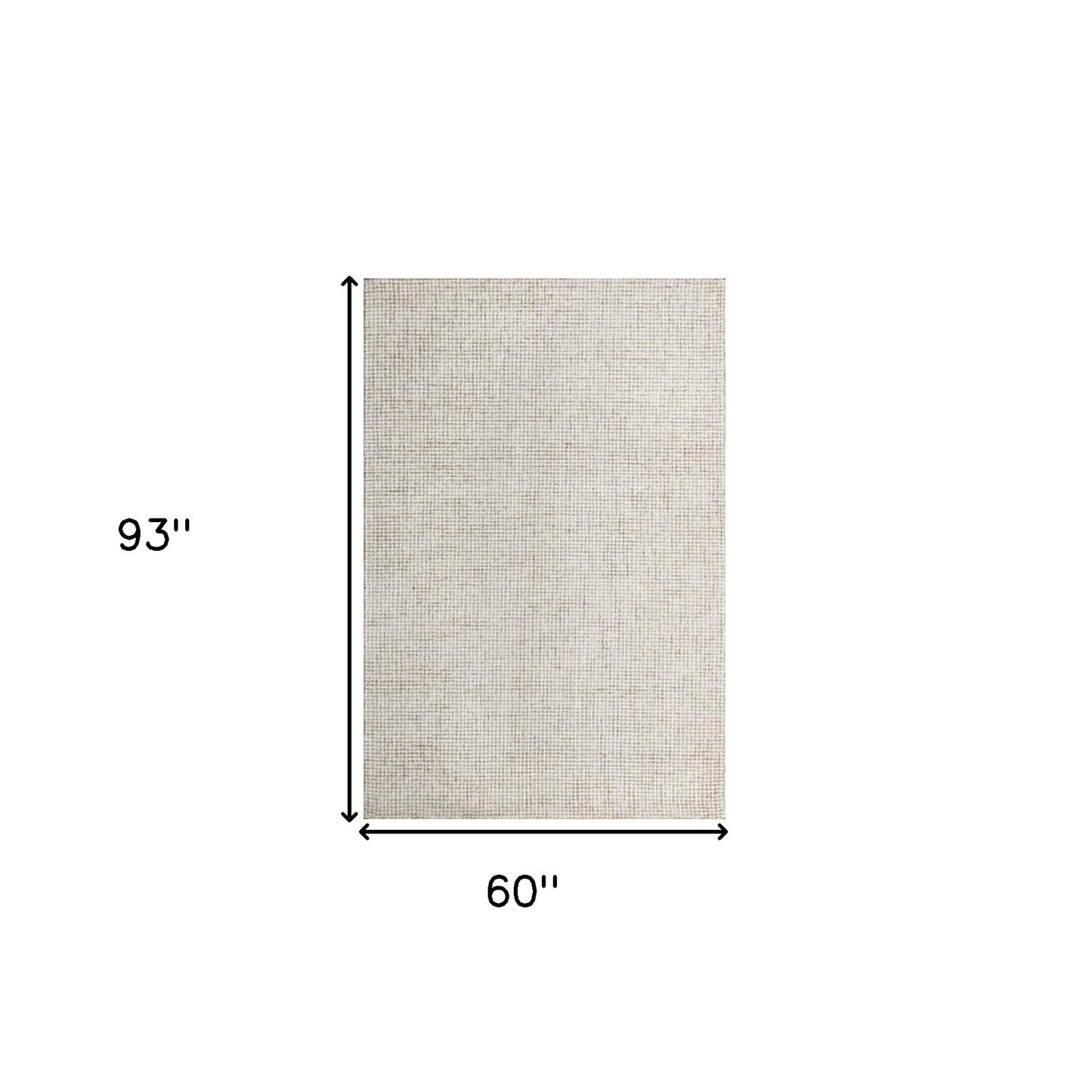 5' x 7' Beige and Ivory Wool Checkered Hand Tufted Area Rug