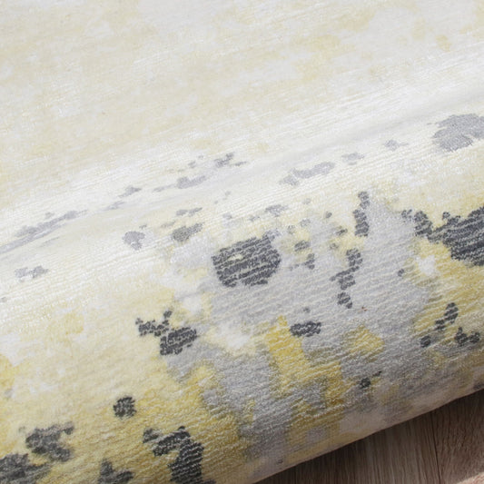 9' x 12' Gray and Yellow Abstract Hand Loomed Area Rug