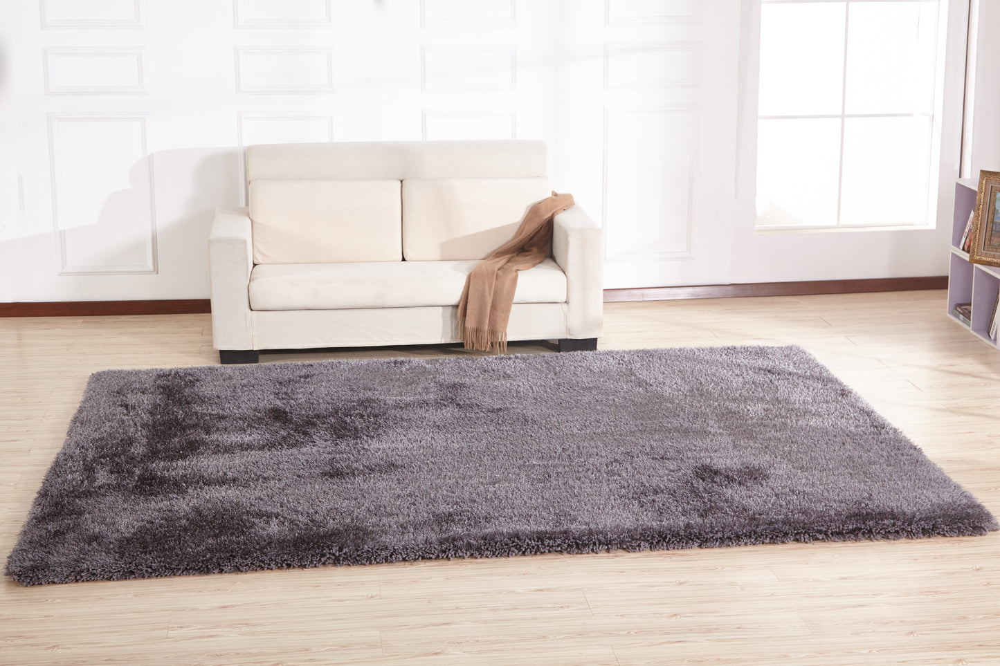 8' x 11' Gray Shag Hand Tufted Area Rug