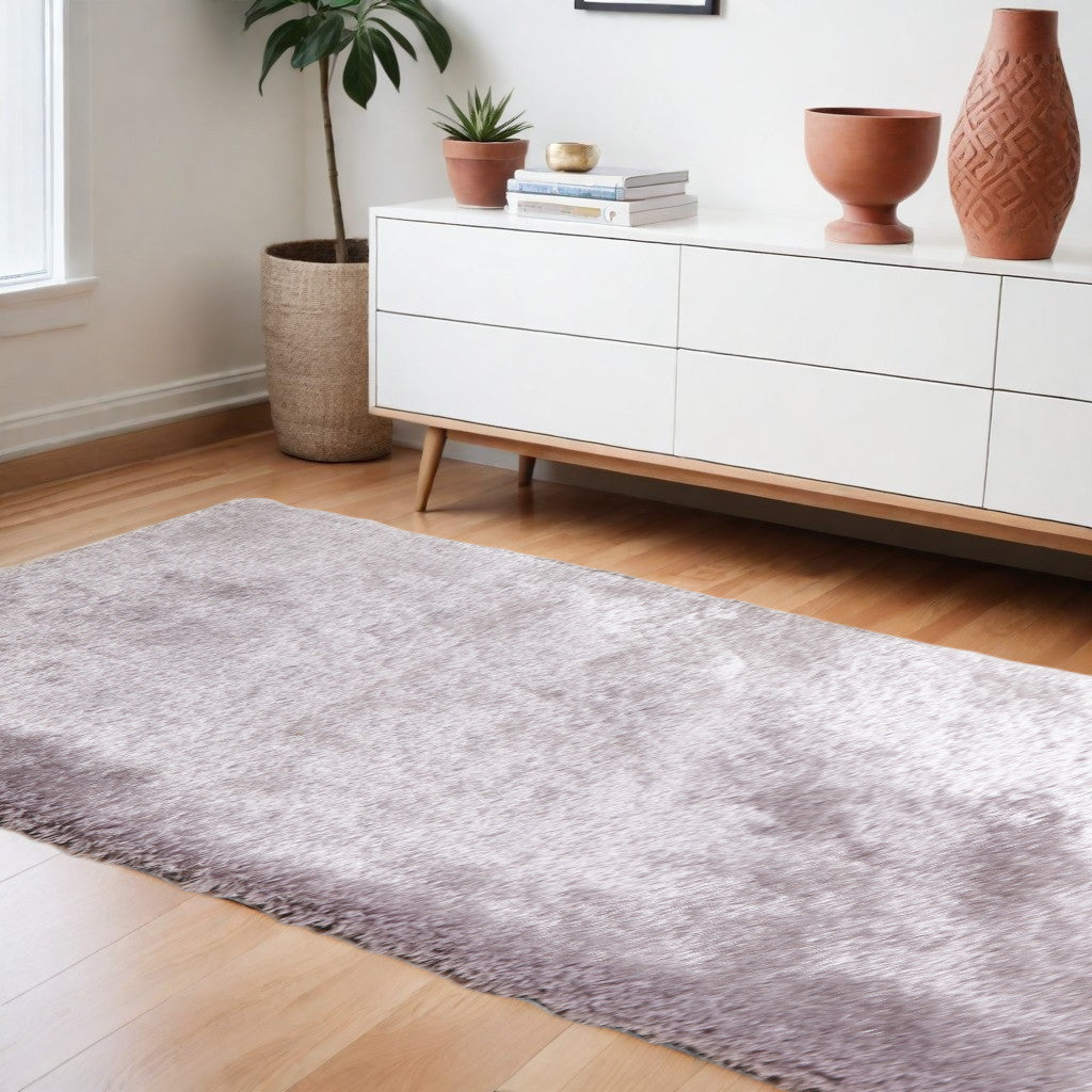 8' x 11' Silver Shag Hand Tufted Area Rug