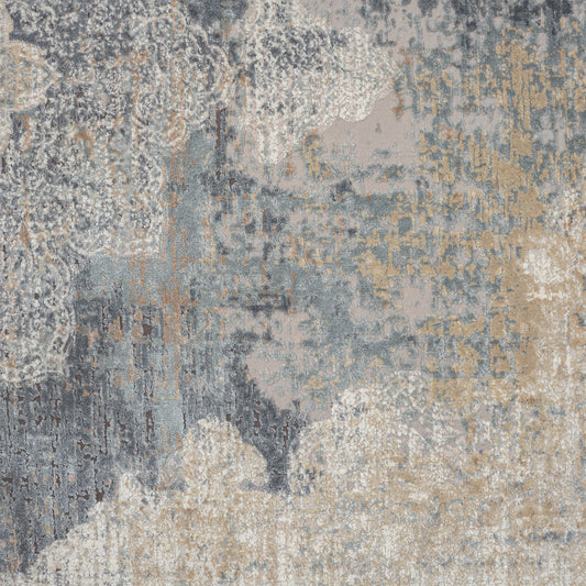 8' x 10' Beige and Gray Medallion Area Rug