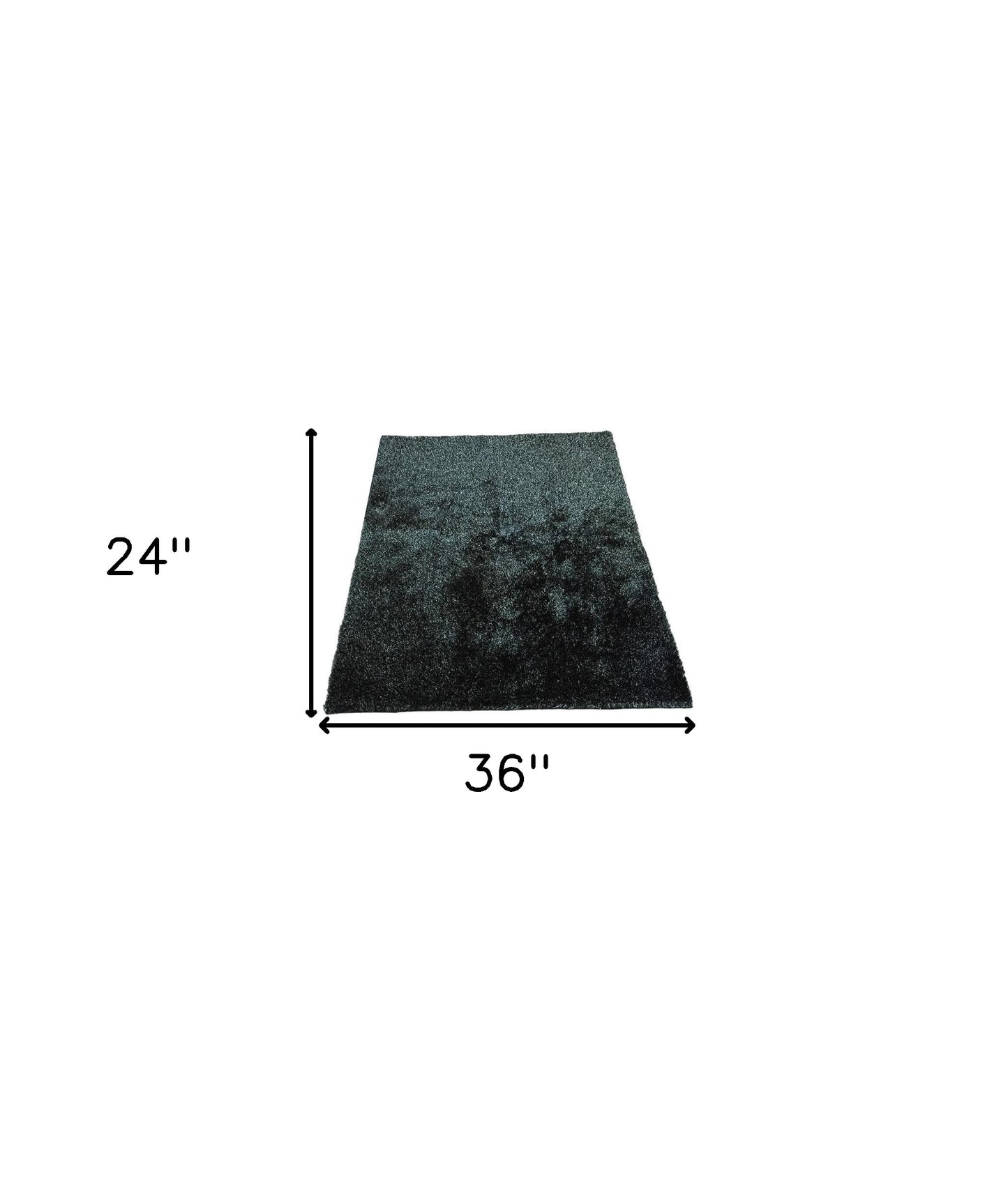 2' x 3' Black Shag Hand Tufted Area Rug