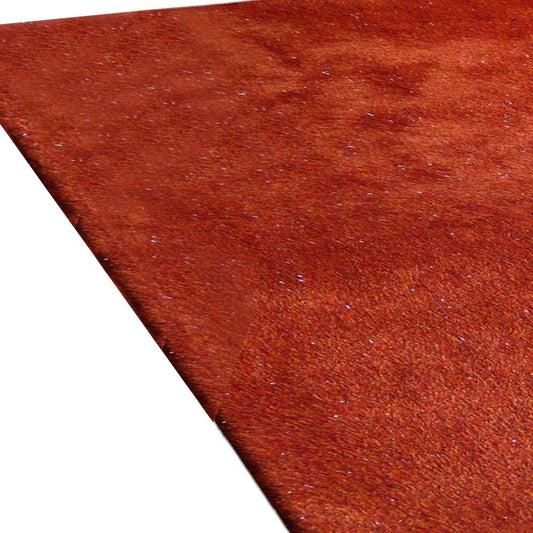 8' x 11' Red Shag Hand Tufted Area Rug