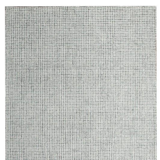 9' x 12' Green and Ivory Wool Checkered Hand Tufted Area Rug