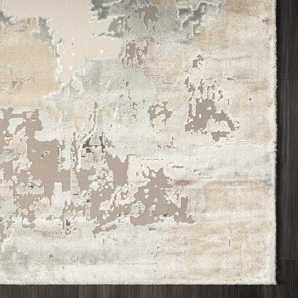 5' x 8' Gray and Beige Abstract Area Rug
