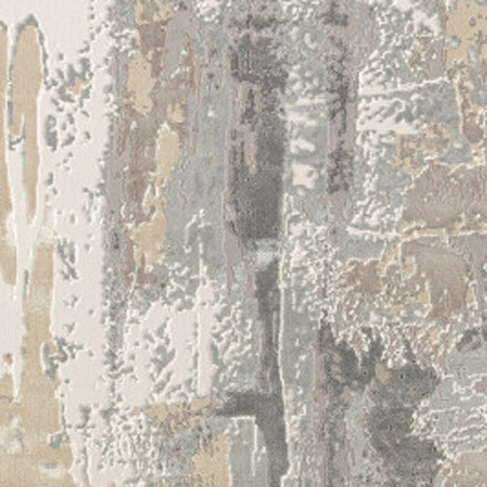 5' x 8' Gray and Beige Abstract Area Rug