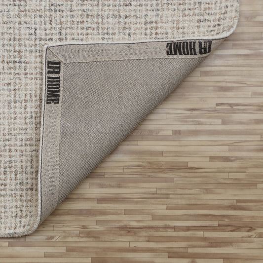 8' x 10' Beige and Brown Wool Abstract Hand Tufted Area Rug