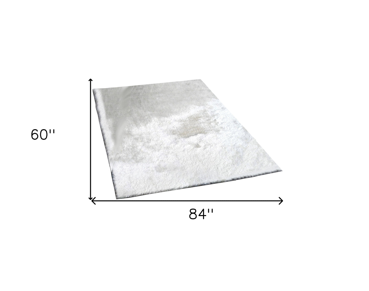 5' x 7' White Shag Hand Tufted Area Rug
