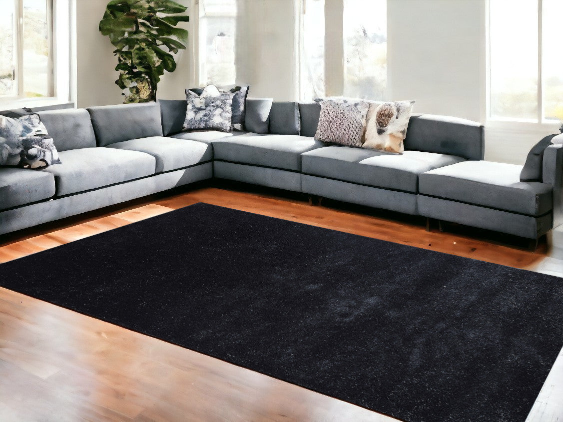 8' x 11' Gray Shag Hand Tufted Area Rug