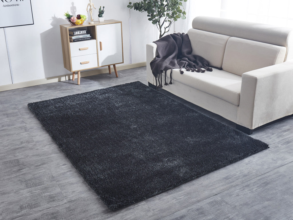 8' x 11' Gray Shag Hand Tufted Area Rug