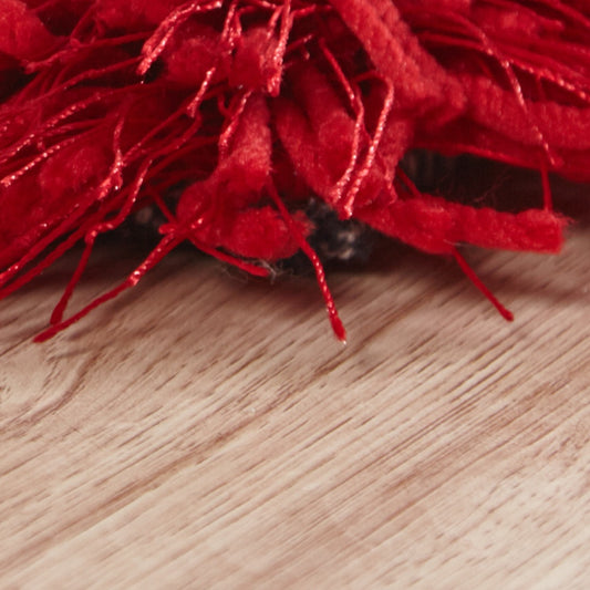 5' x 7' Red Shag Hand Tufted Area Rug