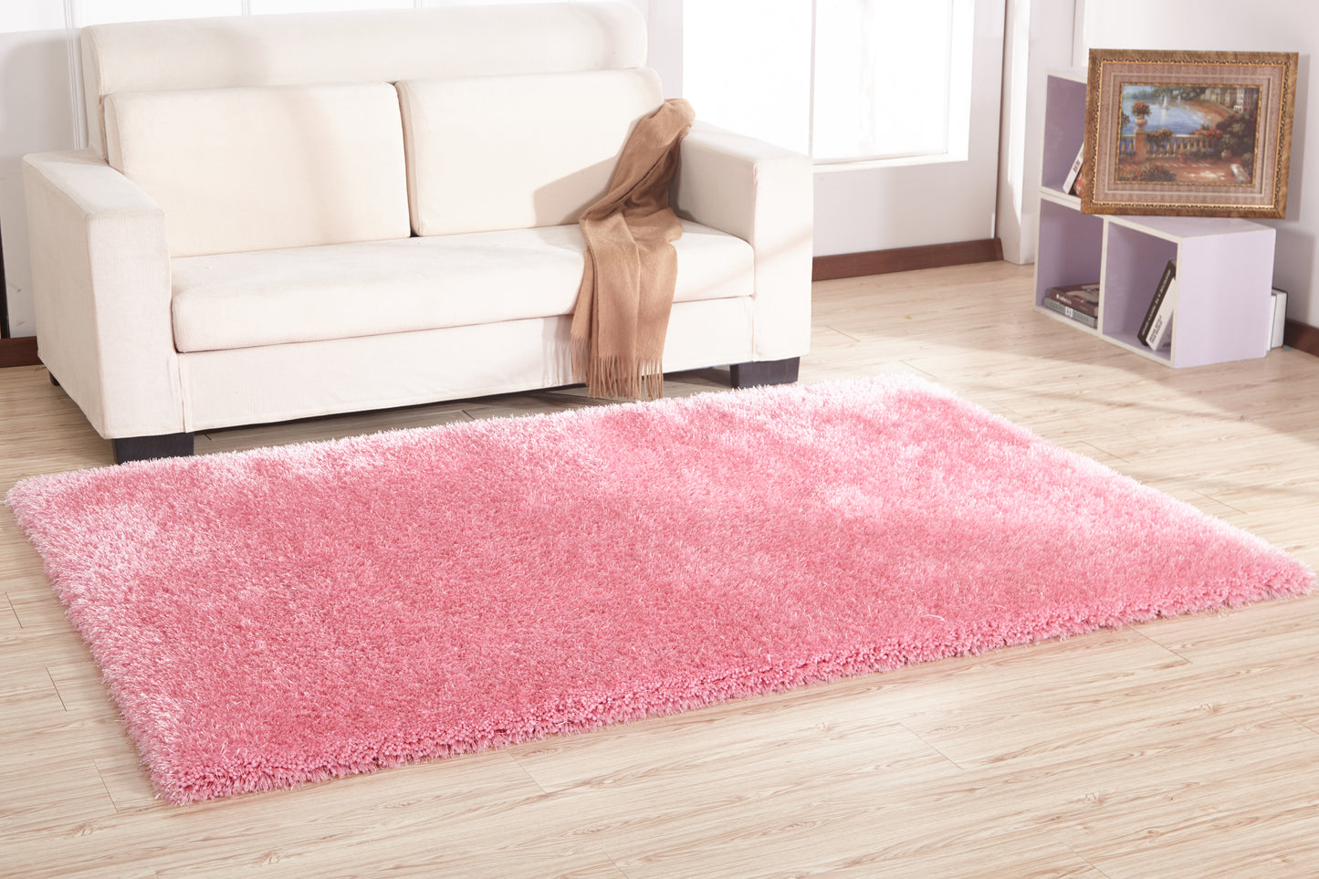 5' x 7' Pink Shag Hand Tufted Area Rug