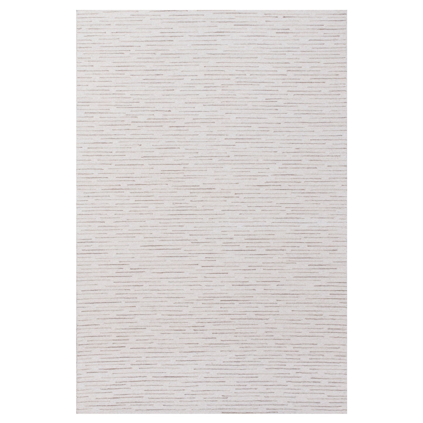 10' x 14' Beige and Ivory Wool Striped Hand Tufted Area Rug